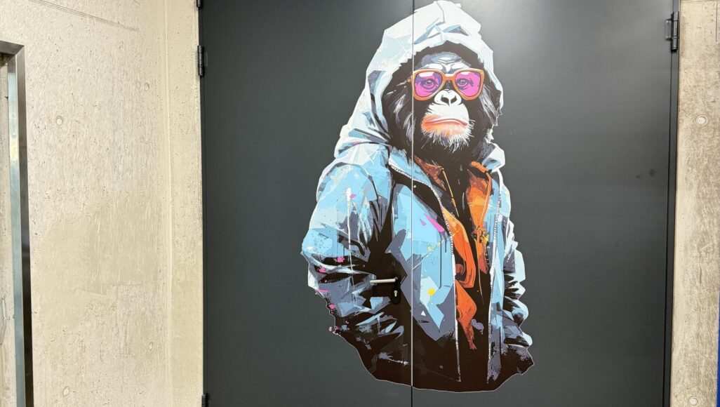 Abstrakt und beeindruckend. Dieser Gorilla im Format 1.400 x 2.000 mm